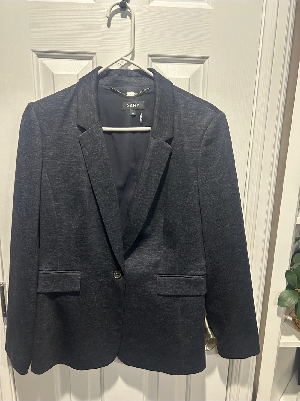 DKNY Dark Navy Single-Button Blazer Jacket